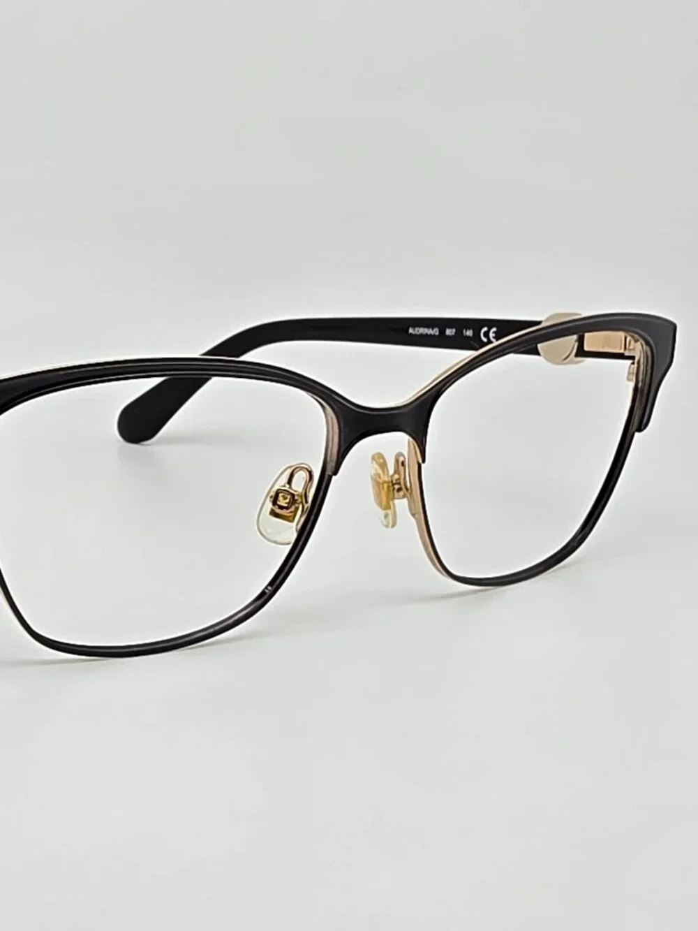 Kate Spade New York Audrina/G 807 Shiny Black Gold Cat Eye Eyeglasses Frame 53mm